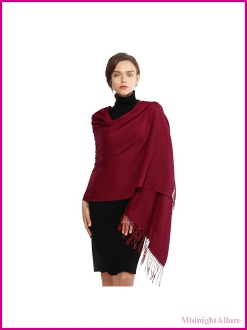 Fringe Shawl Wrap Polyester Blend Pashmina Scarf Wedding Evening